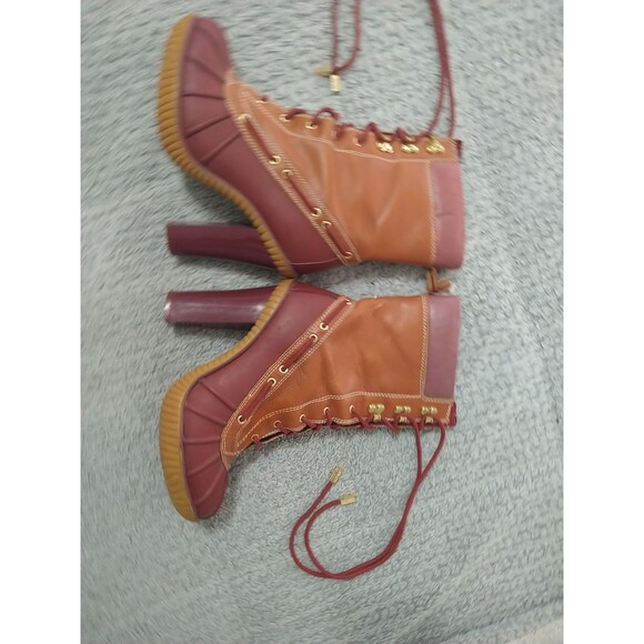 Michael Kors Leather Heeled Boots Size 8 Y2K Vintage - Picture 2 of 13